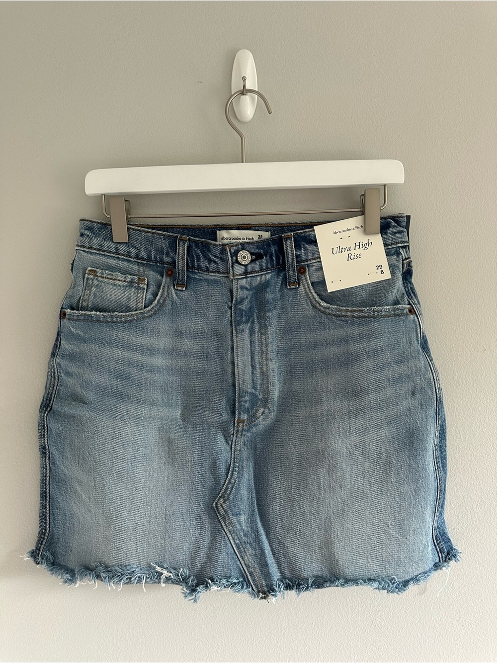 Abercrombie & Fitch Blue Denim Ultra High Rise Skirt Size 8 NWT